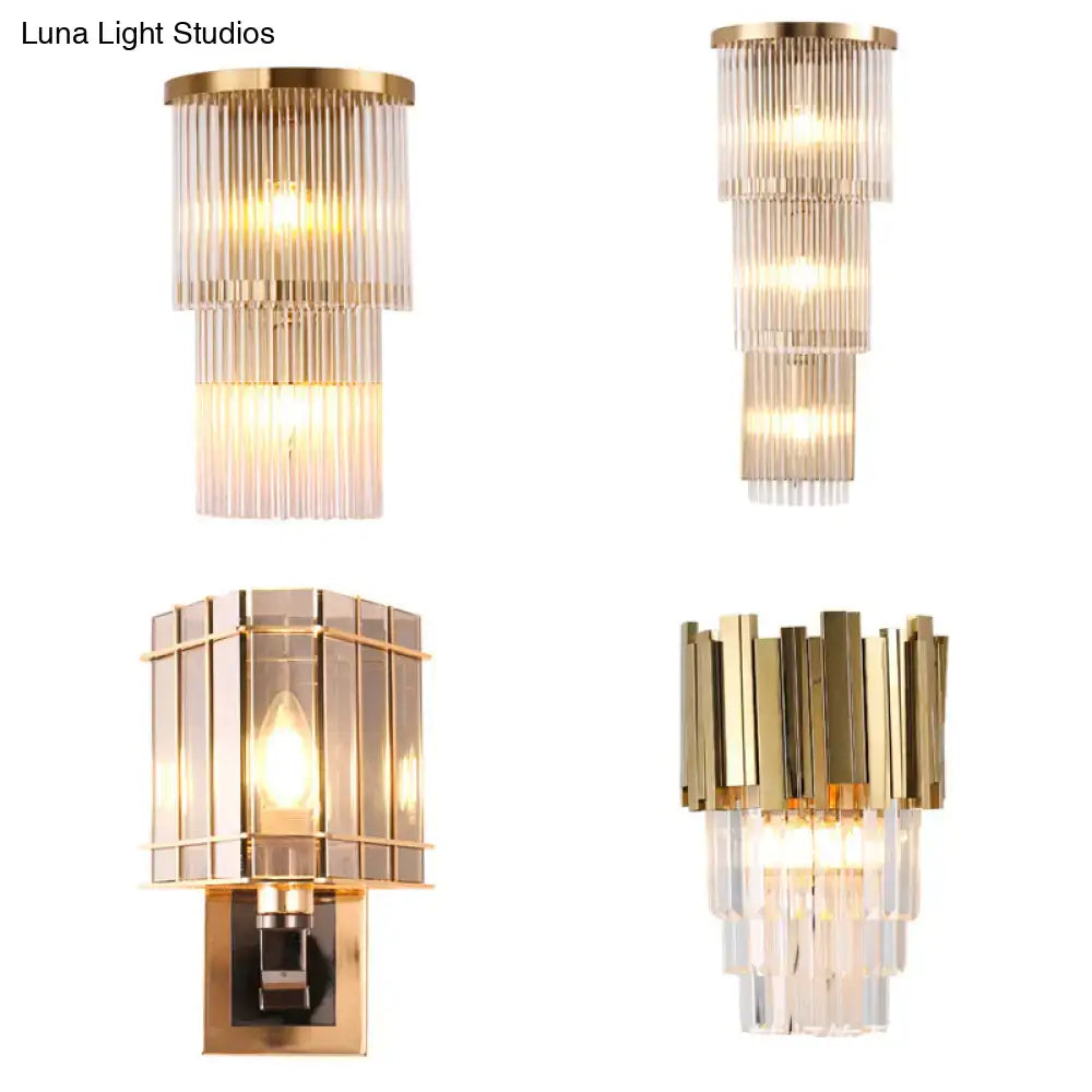 Gold Crystal Triangle Sconce