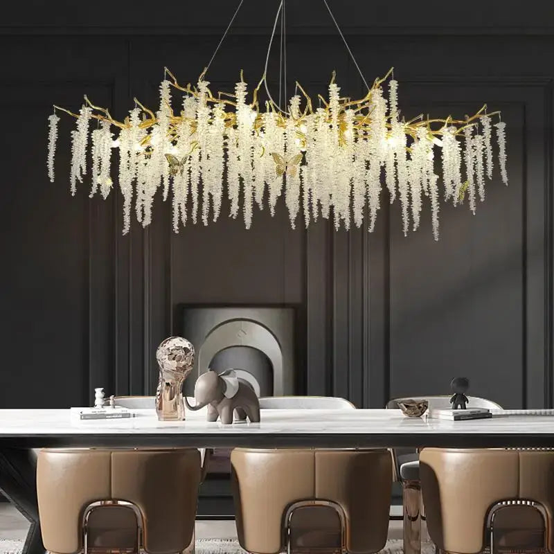 Gold Crystal Rectangle Chandelier