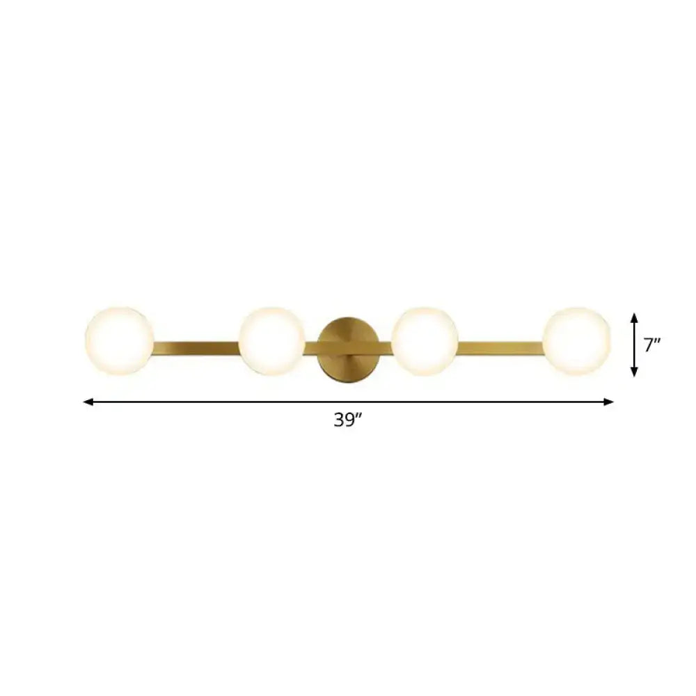 Gold Glass Globe Vanity Light