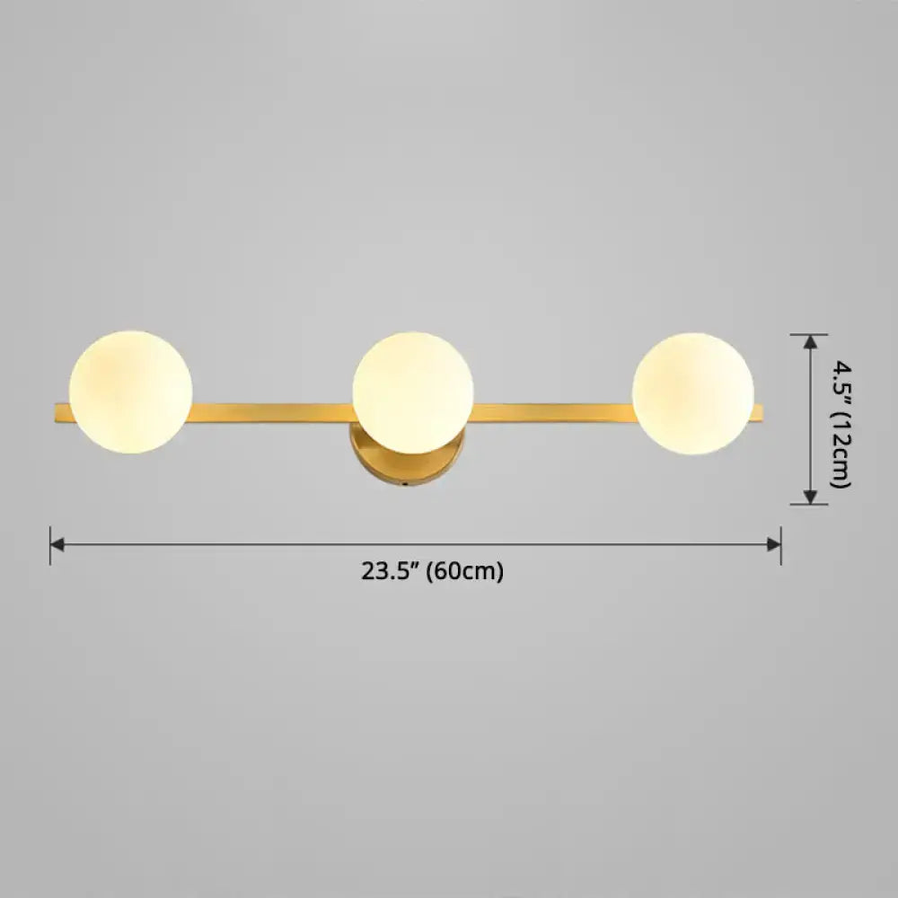 Gold Glass Globe Vanity Light
