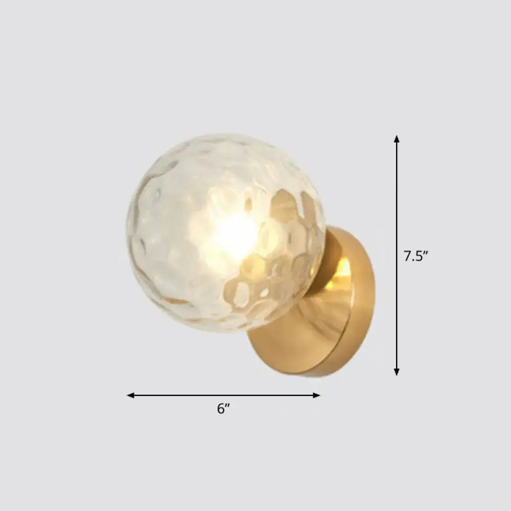 Gold Textured Glass Ball Sconce