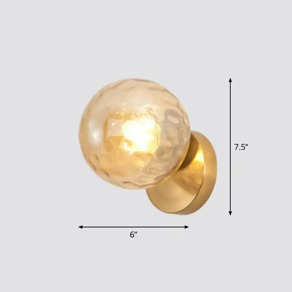 Gold Textured Glass Ball Sconce