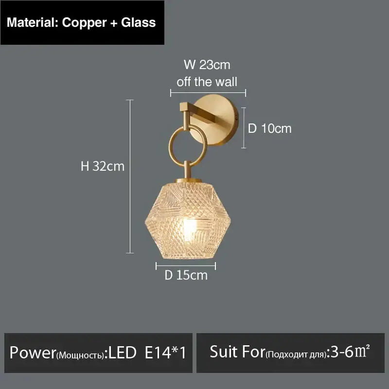 Gold Crystal LED Wall Sconce