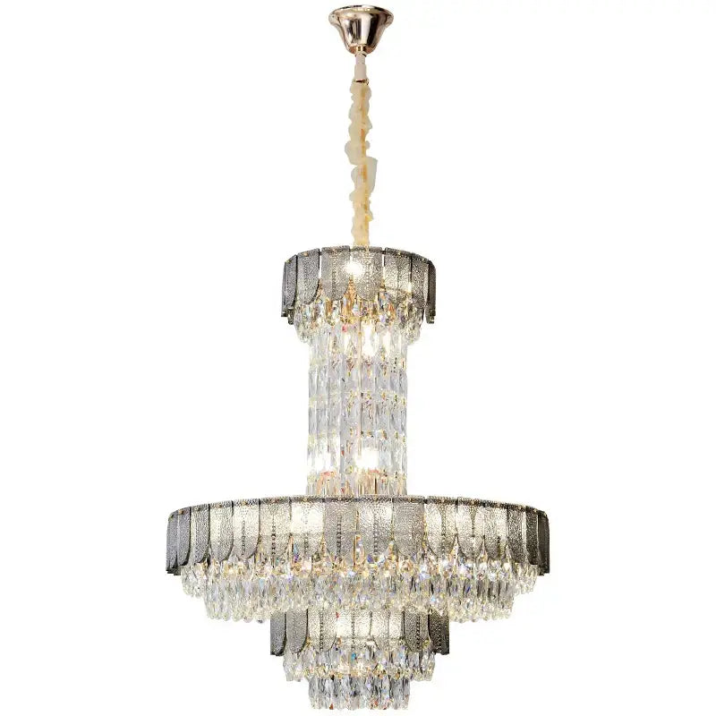 Black Crystal Layered Chandelier