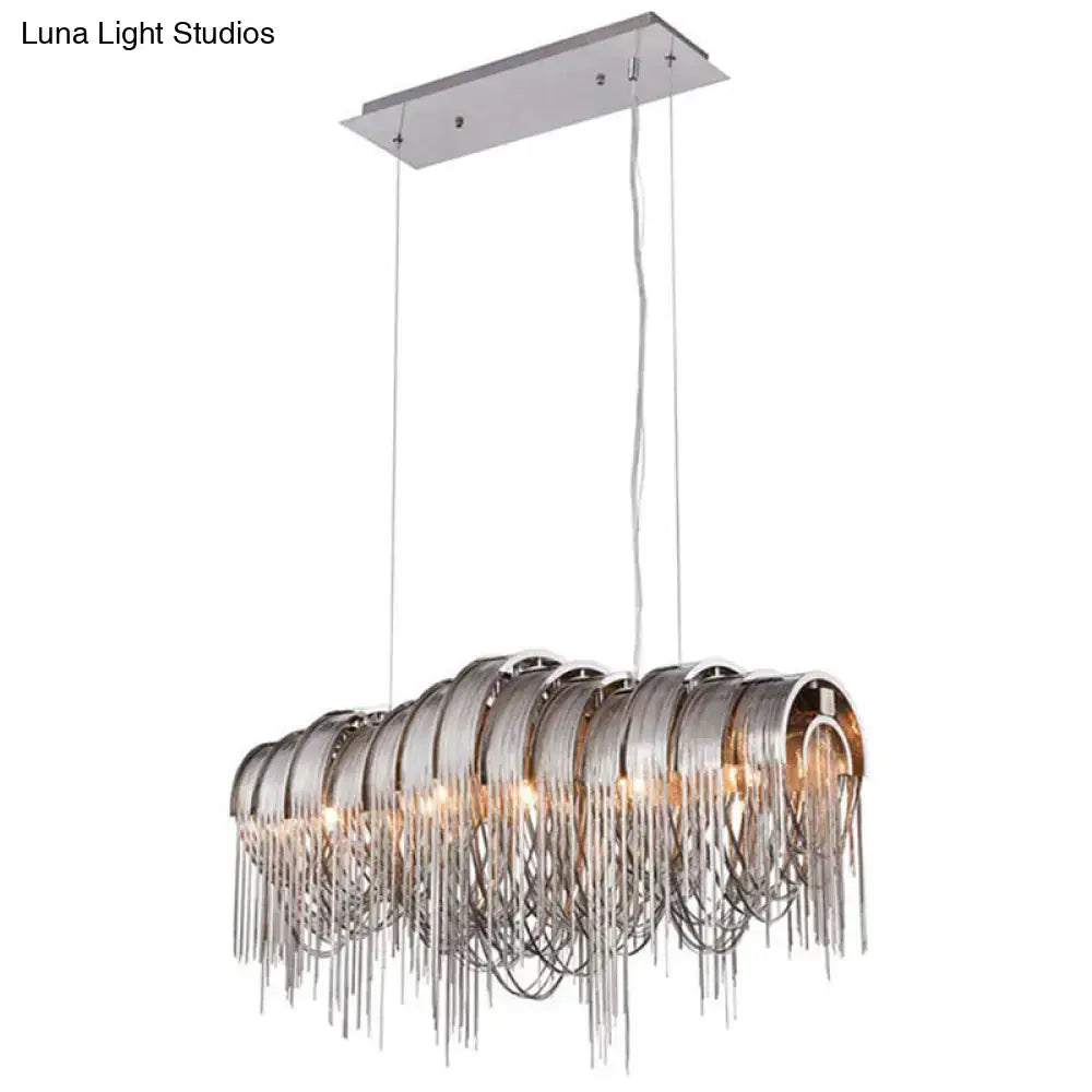 Silver Arch Chain Chandelier