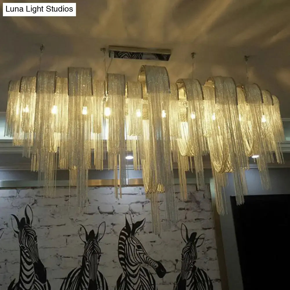 Silver Arch Chain Chandelier