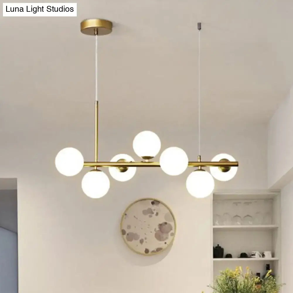 Smoke Grey Glass Globe Chandelier