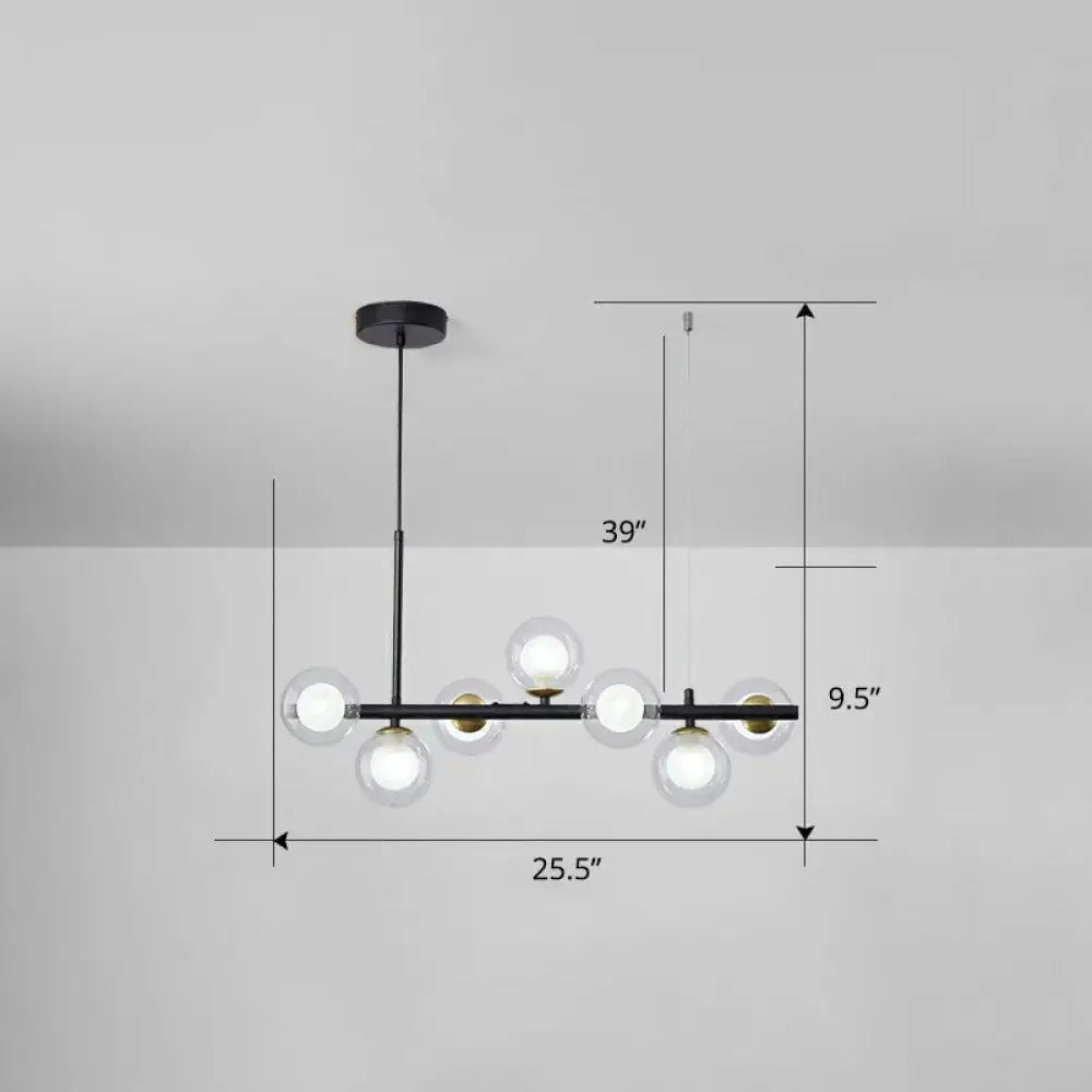 Smoke Grey Glass Globe Chandelier