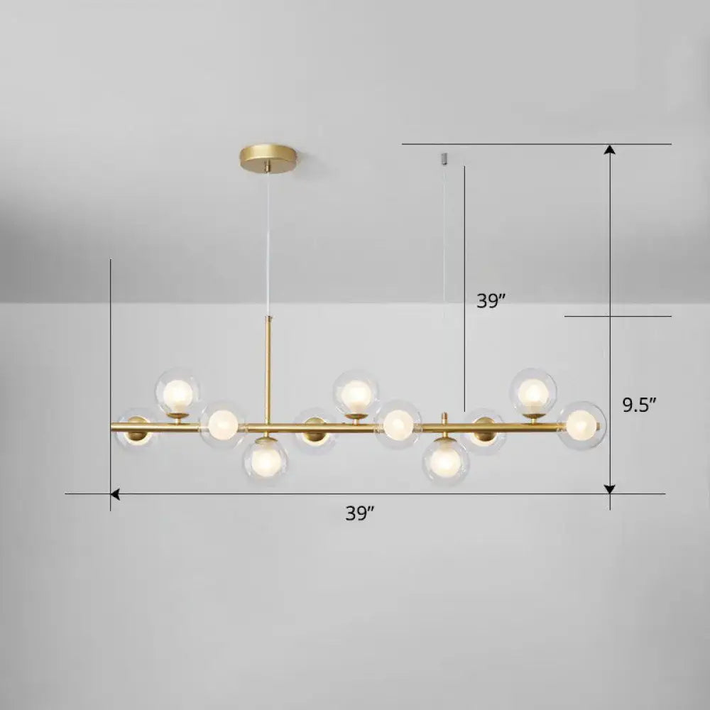 Smoke Grey Glass Globe Chandelier