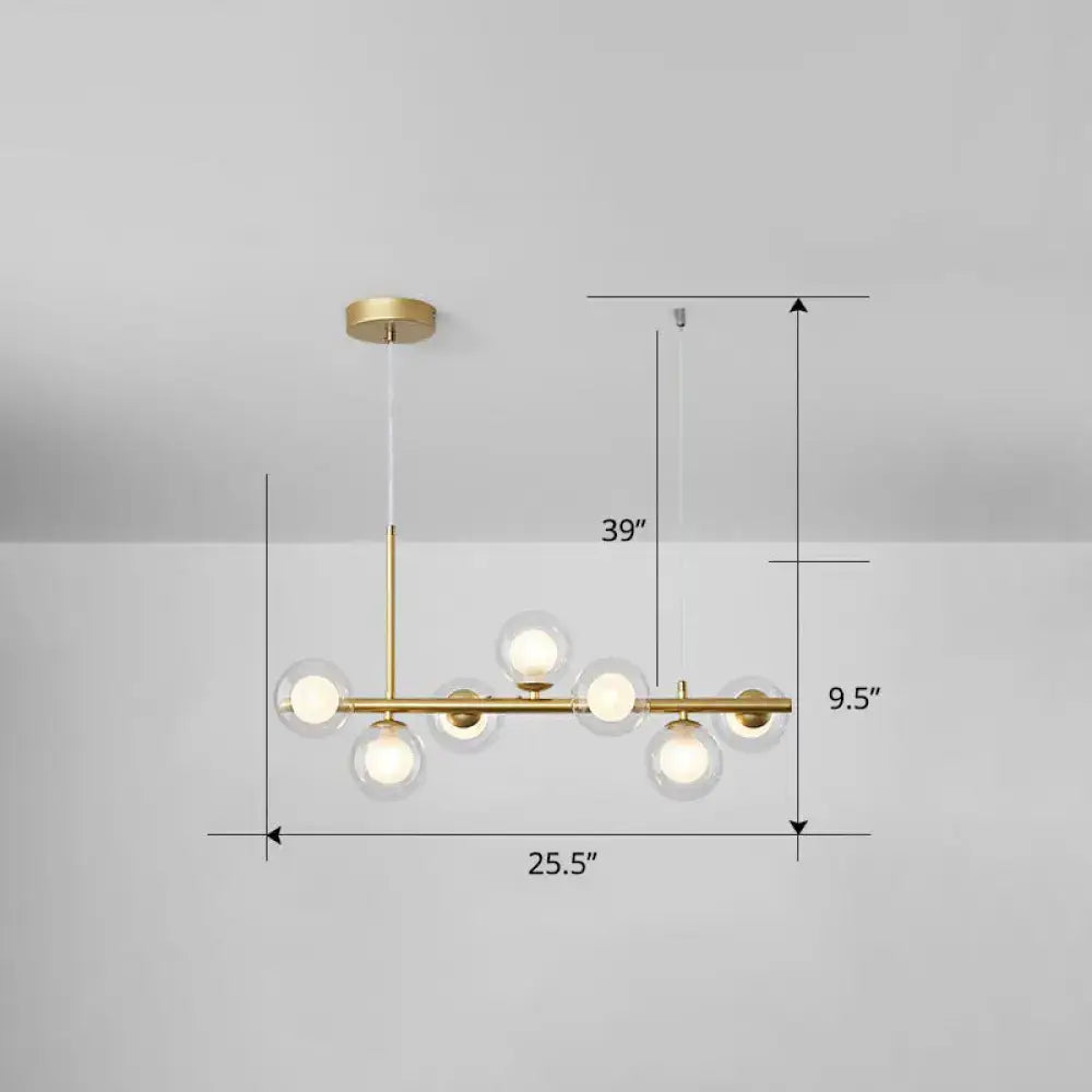 Smoke Grey Glass Globe Chandelier