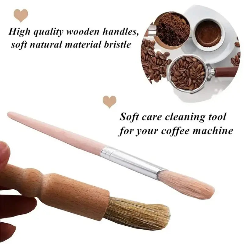 Wood Coffee Brush Set