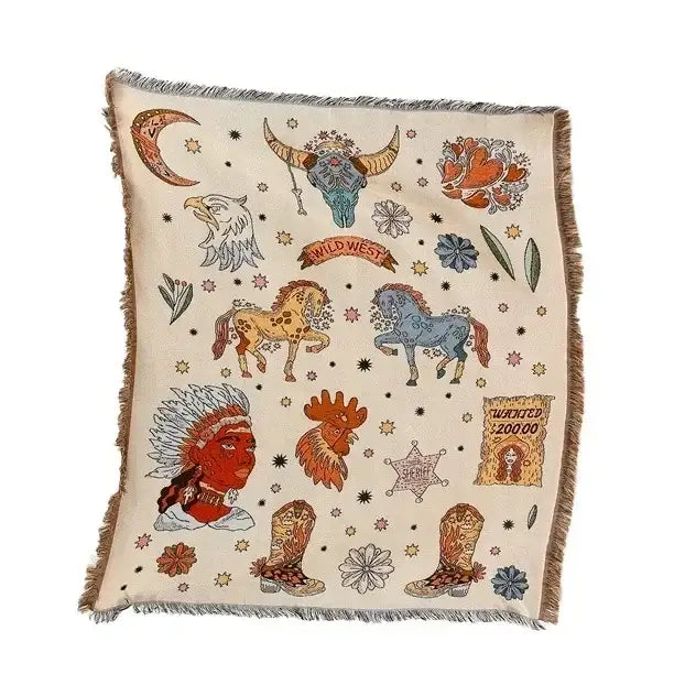 Ethnic Sofa Blanket Tapestry