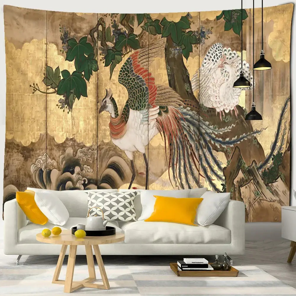 Gold Boho Skeleton Tapestry