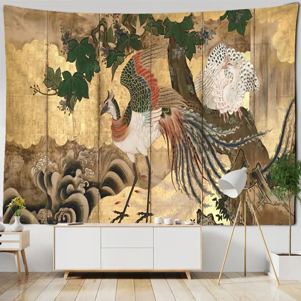 Gold Boho Skeleton Tapestry