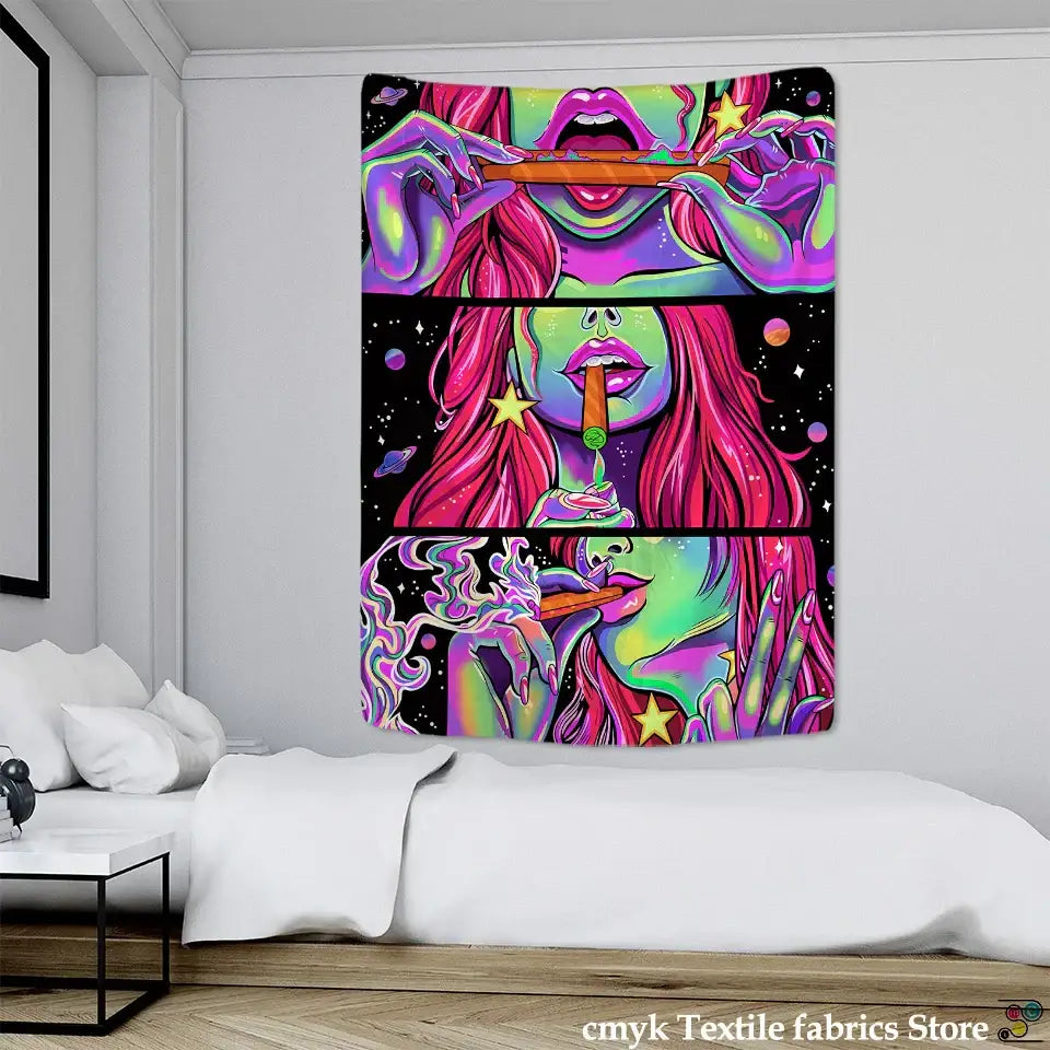 Green Star Girl Tapestry