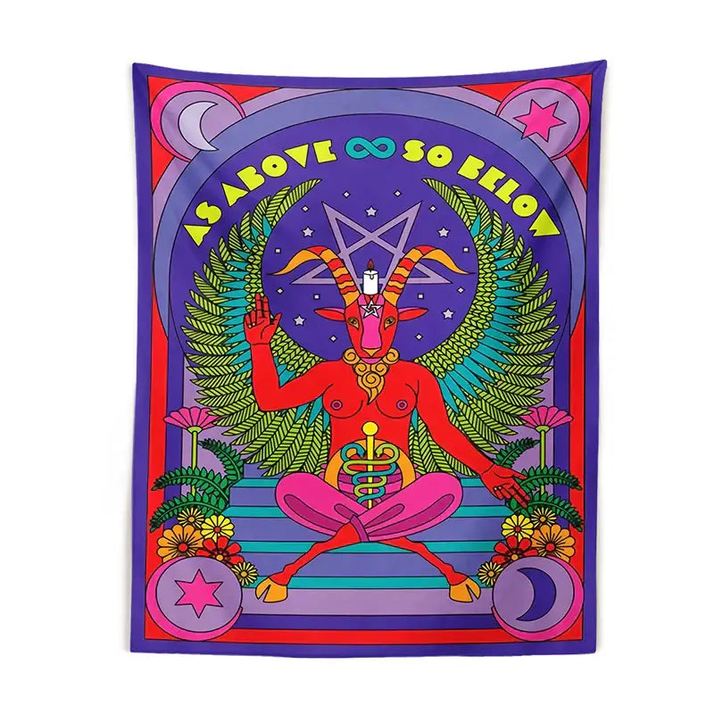 Red Baphomet Tapestry
