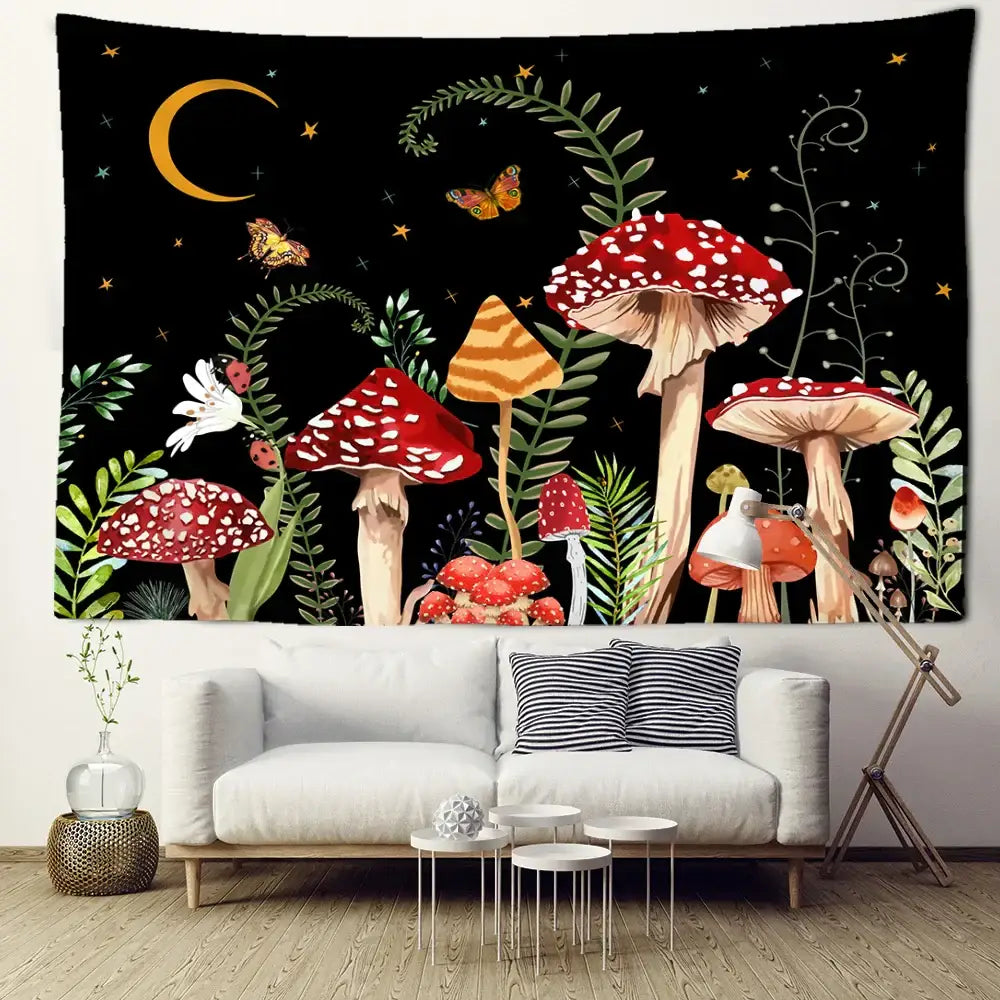 Butterfly Mushroom Tapestry