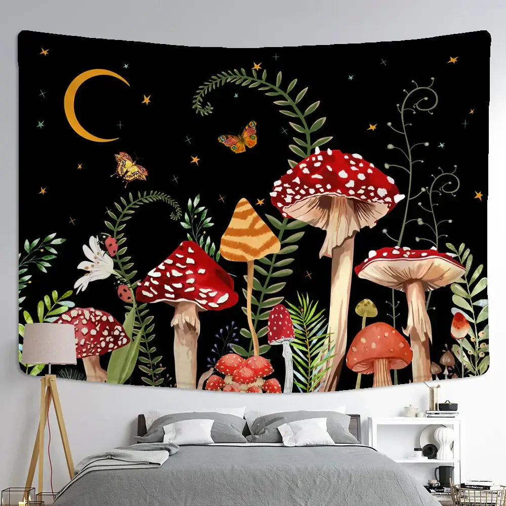 Butterfly Mushroom Tapestry