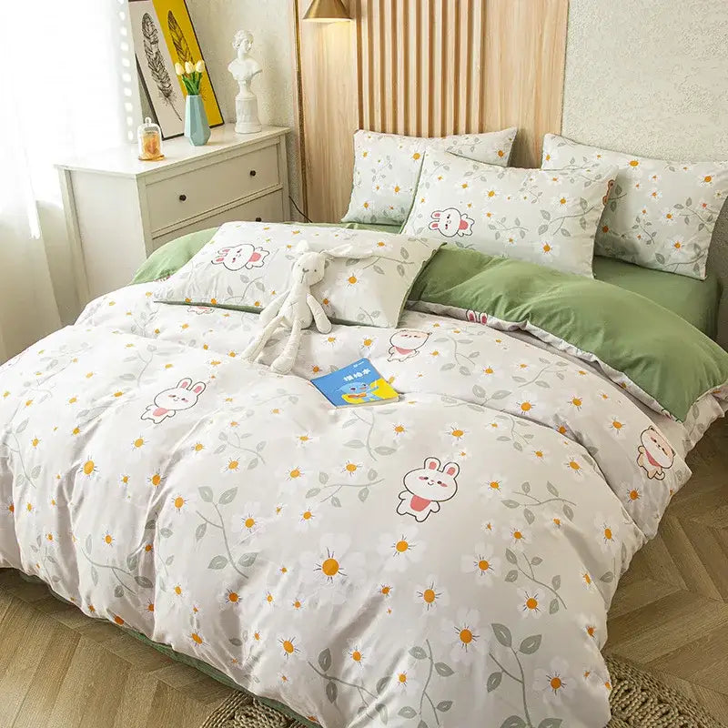 Floral Leaf Print Bedding Set