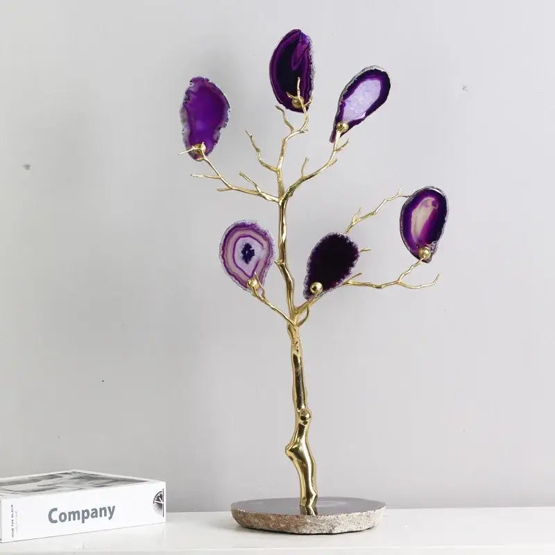 Golden Agate Tree Art Piece