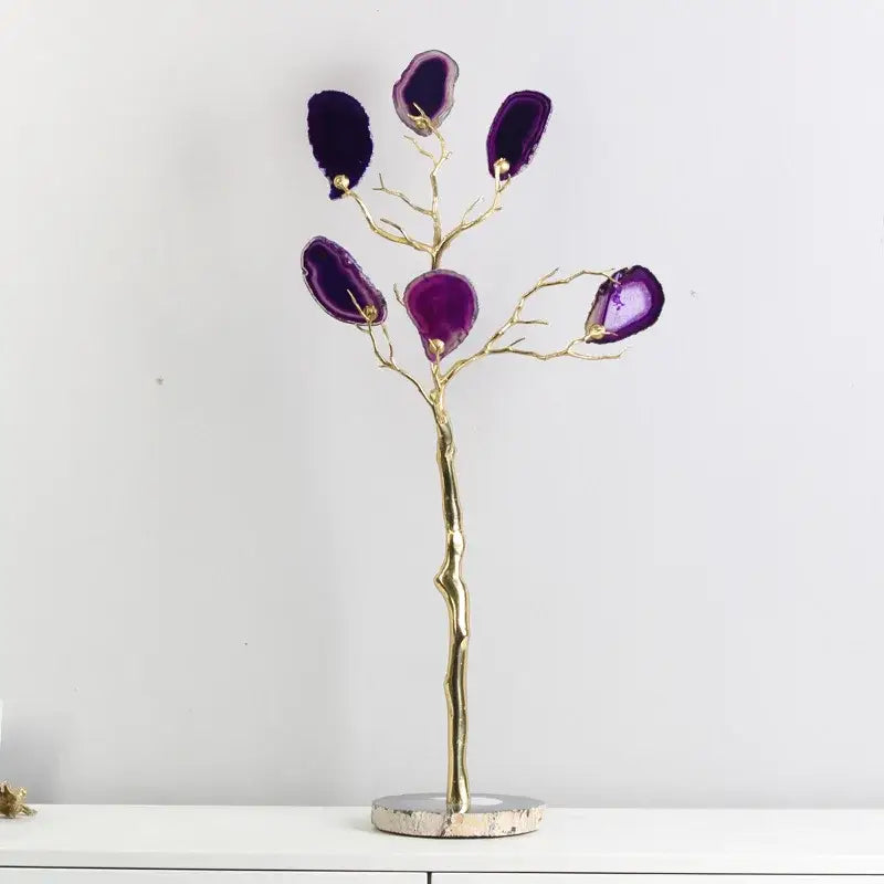 Golden Agate Tree Art Piece