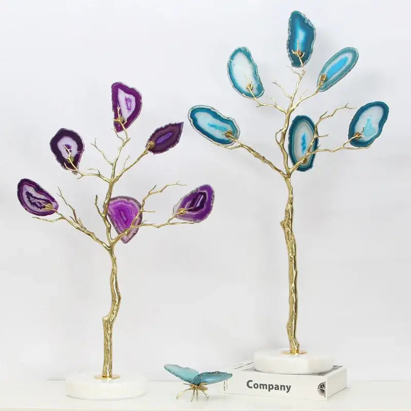 Golden Agate Tree Art Piece