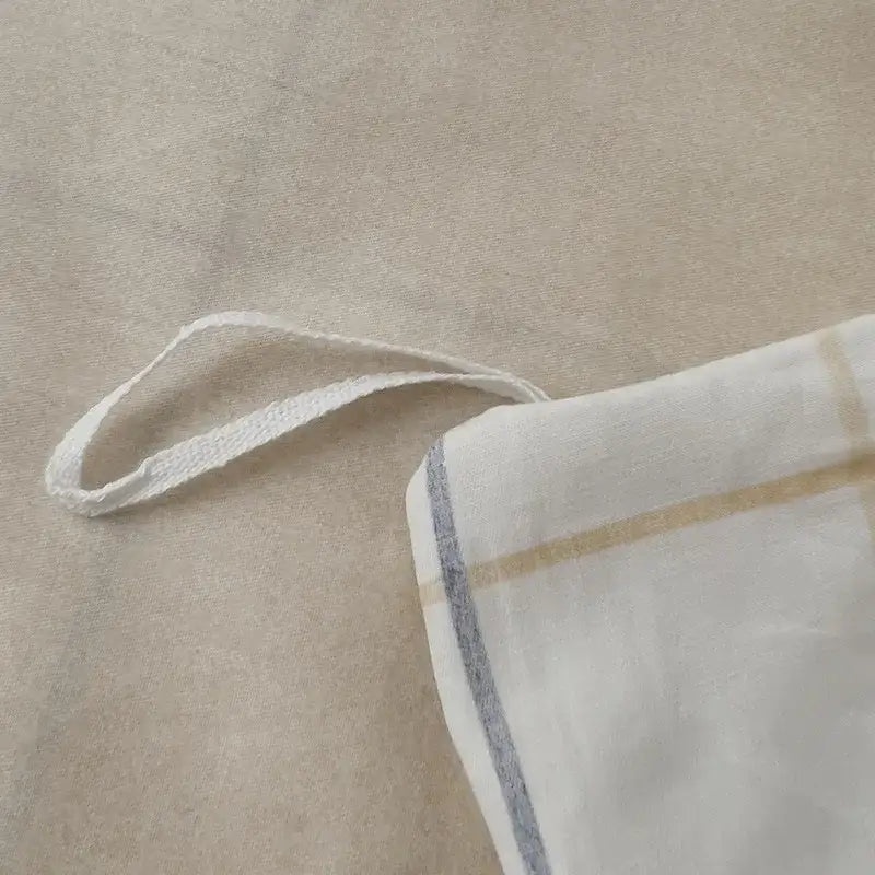Cream Geometric Bed Set