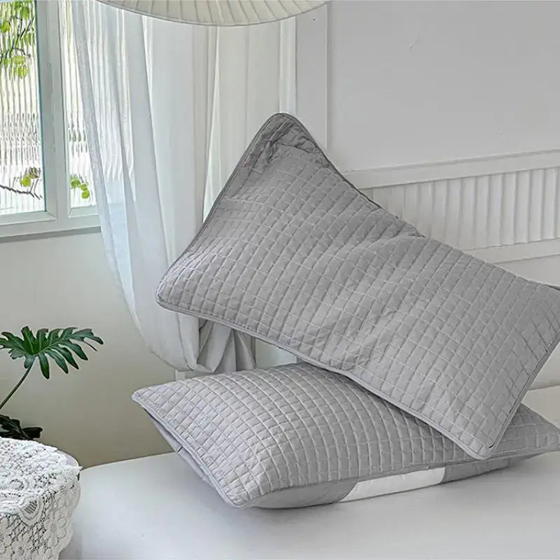 Gray Cotton Pillowcase Set