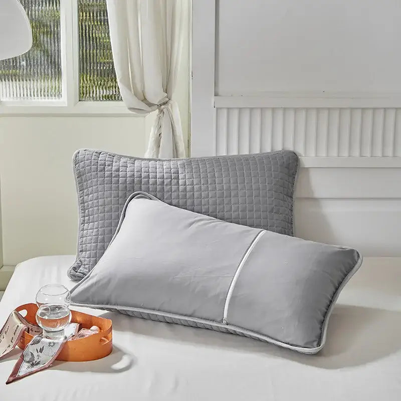 Gray Cotton Pillowcase Set