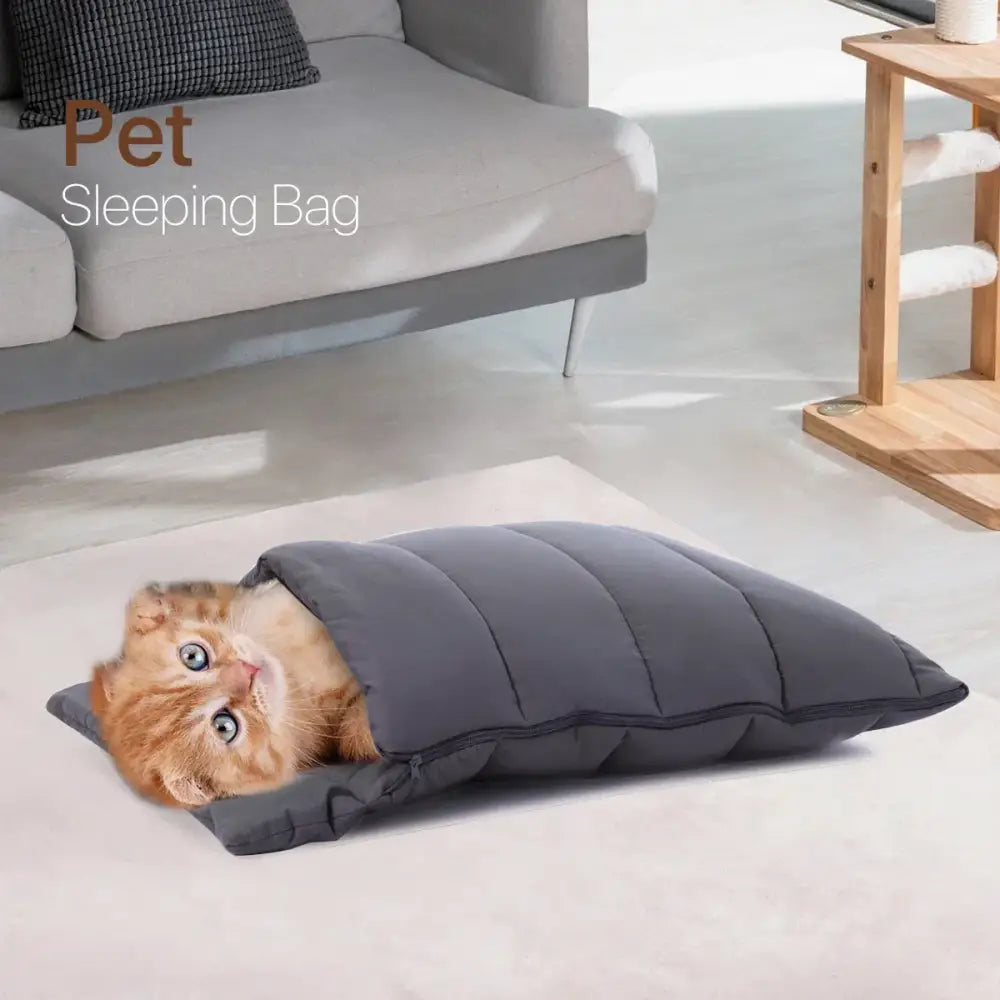 Gray Soft Cat Cave Bed