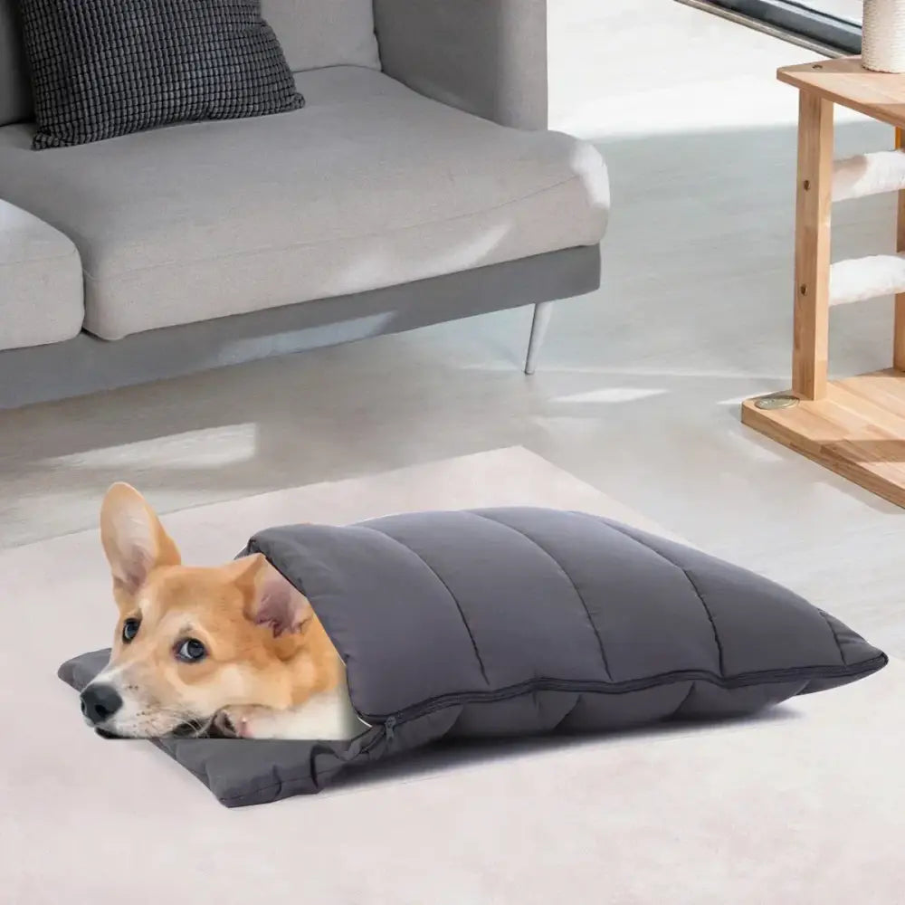 Gray Soft Cat Cave Bed