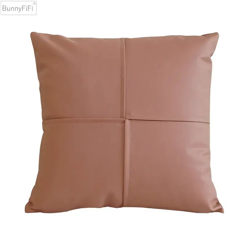 Ivory Leather Pillow Cover