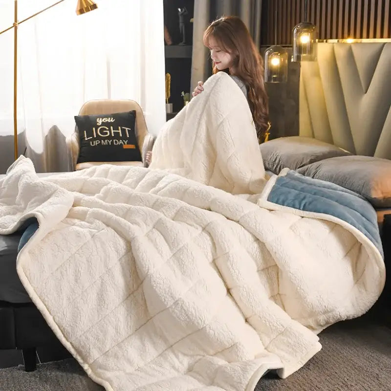Blue Velvet Bed Blanket