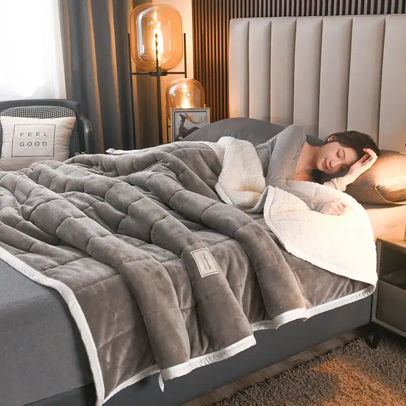 Blue Velvet Bed Blanket