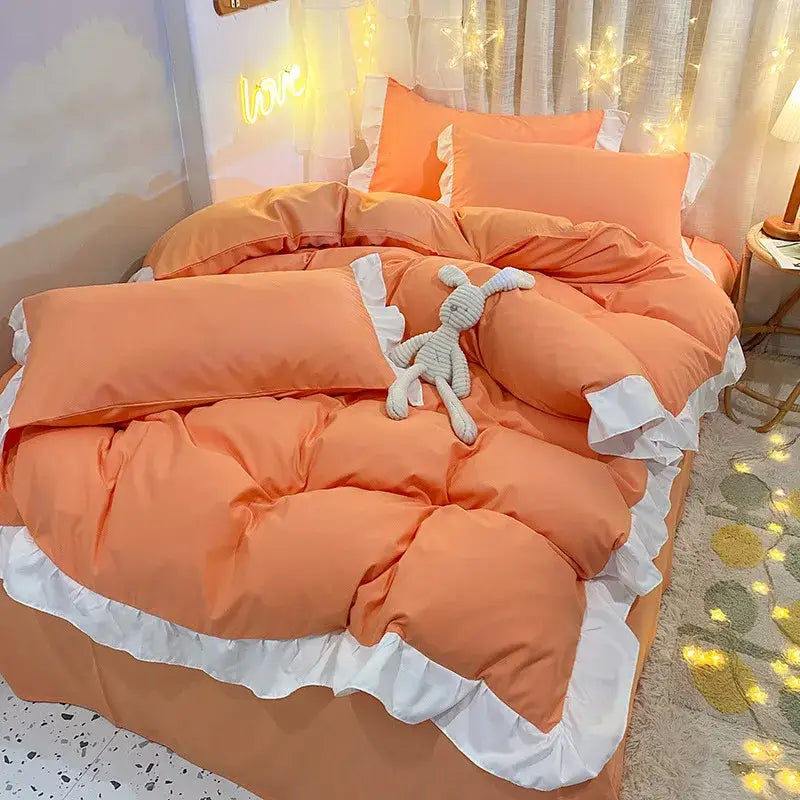 Blue Ruffle Duvet Set