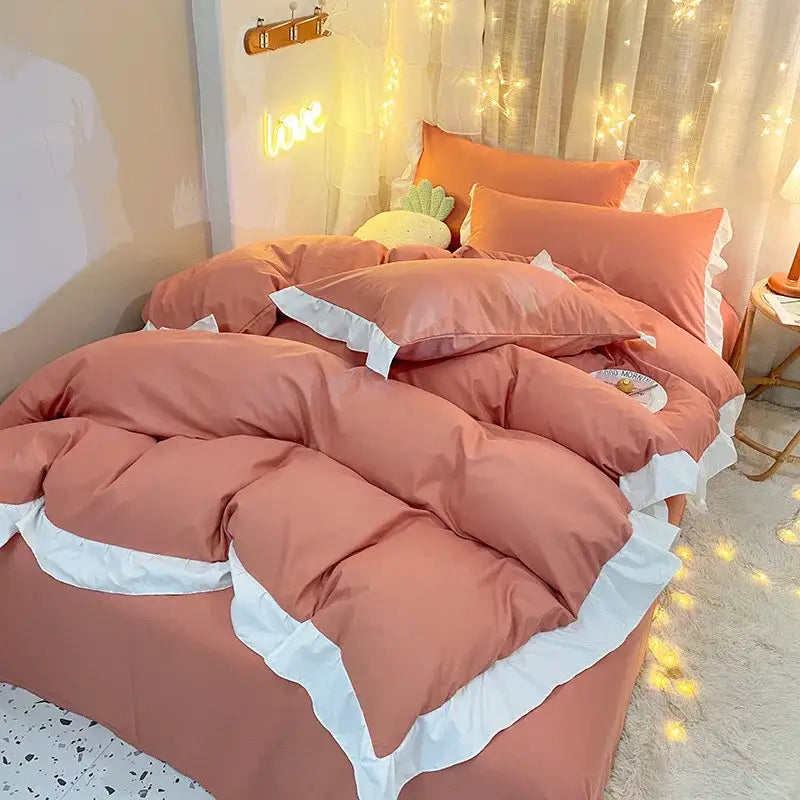 Blue Ruffle Duvet Set