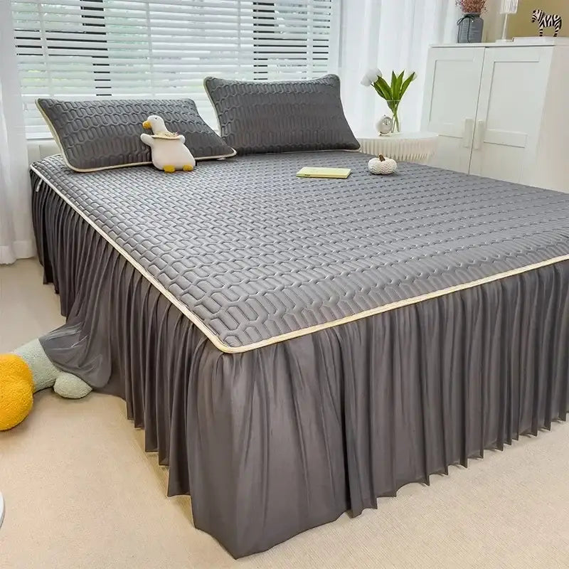 Pink Bed Skirt Set
