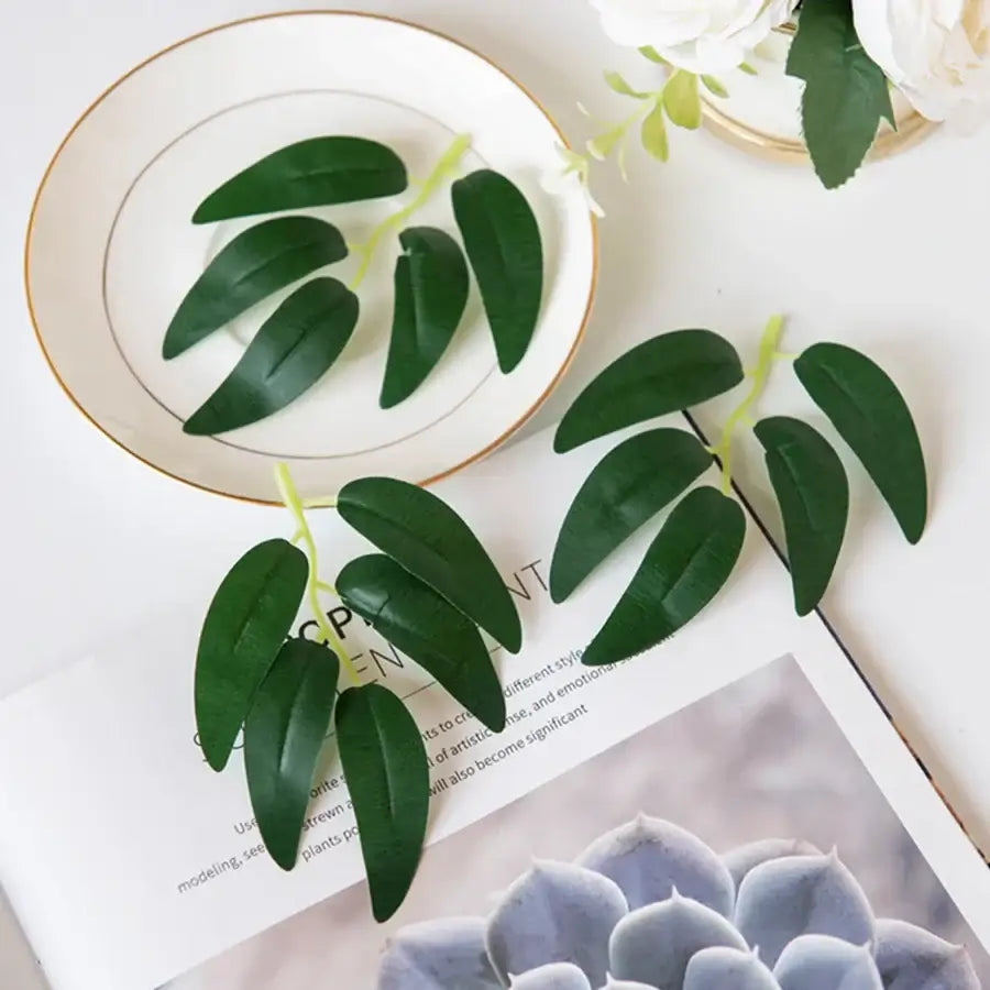 Green Silk Willow Leaves