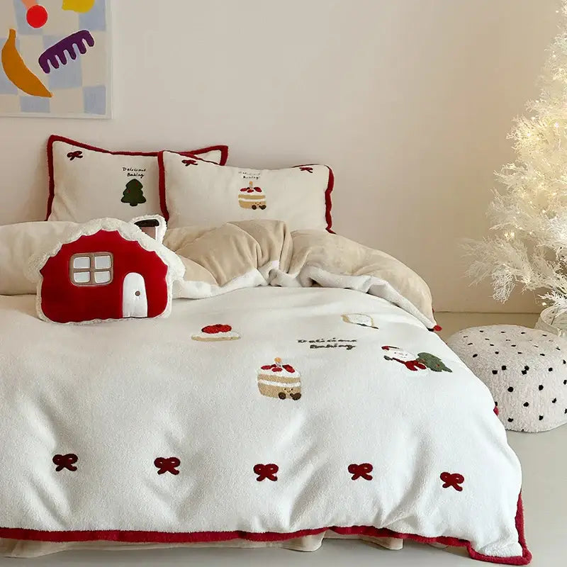 Red Cartoon Bedding Set