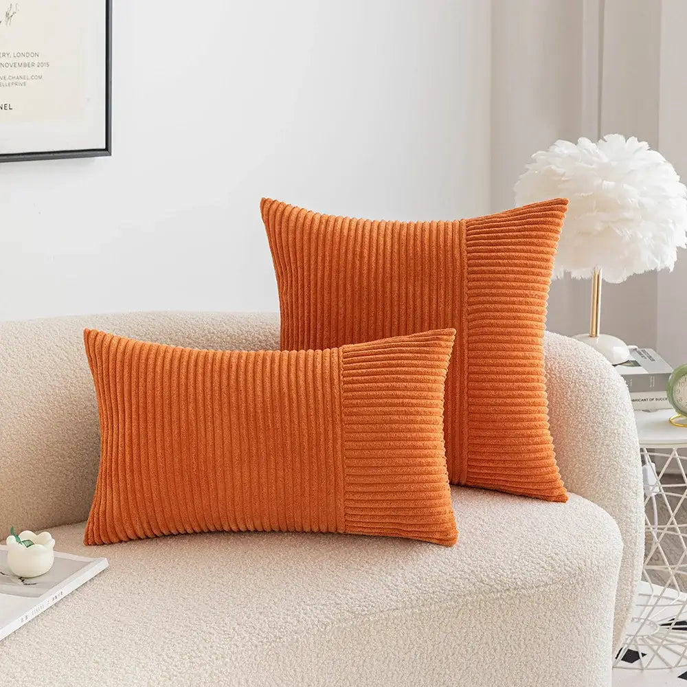 Red Corduroy Patchwork Cushions