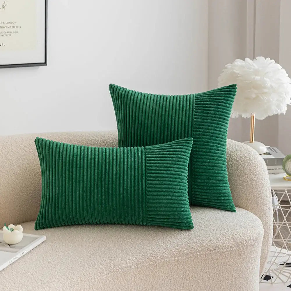 Red Corduroy Patchwork Cushions
