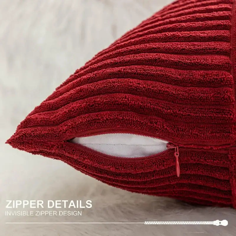 Red Corduroy Patchwork Cushions