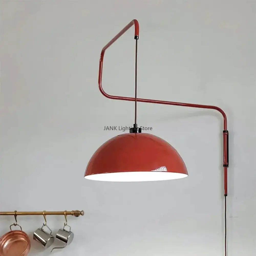 Red Dome Pendant Light