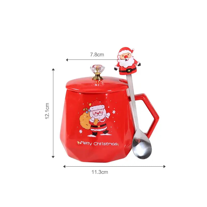 Red Santa Ceramic Mug Set
