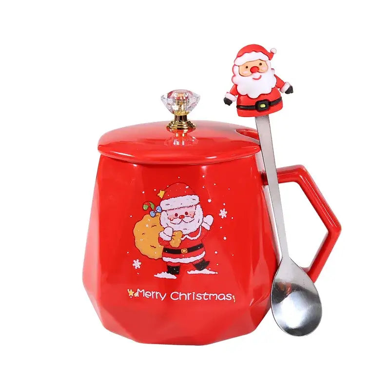 Red Santa Ceramic Mug Set