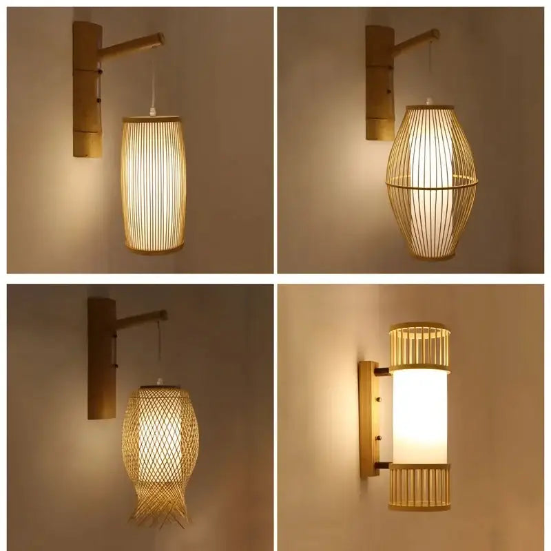 Bamboo Rattan Wall Sconce