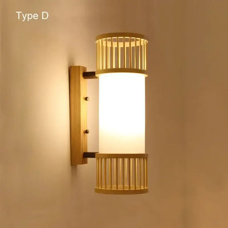 Bamboo Rattan Wall Sconce