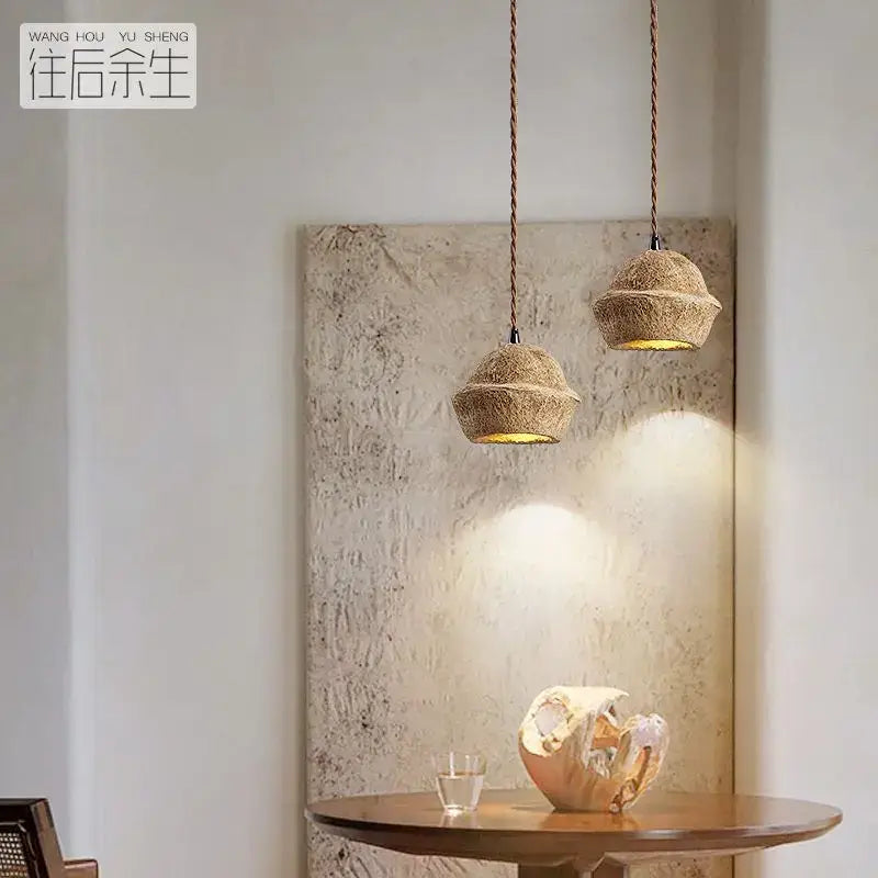 Beige Cork Pendant Light