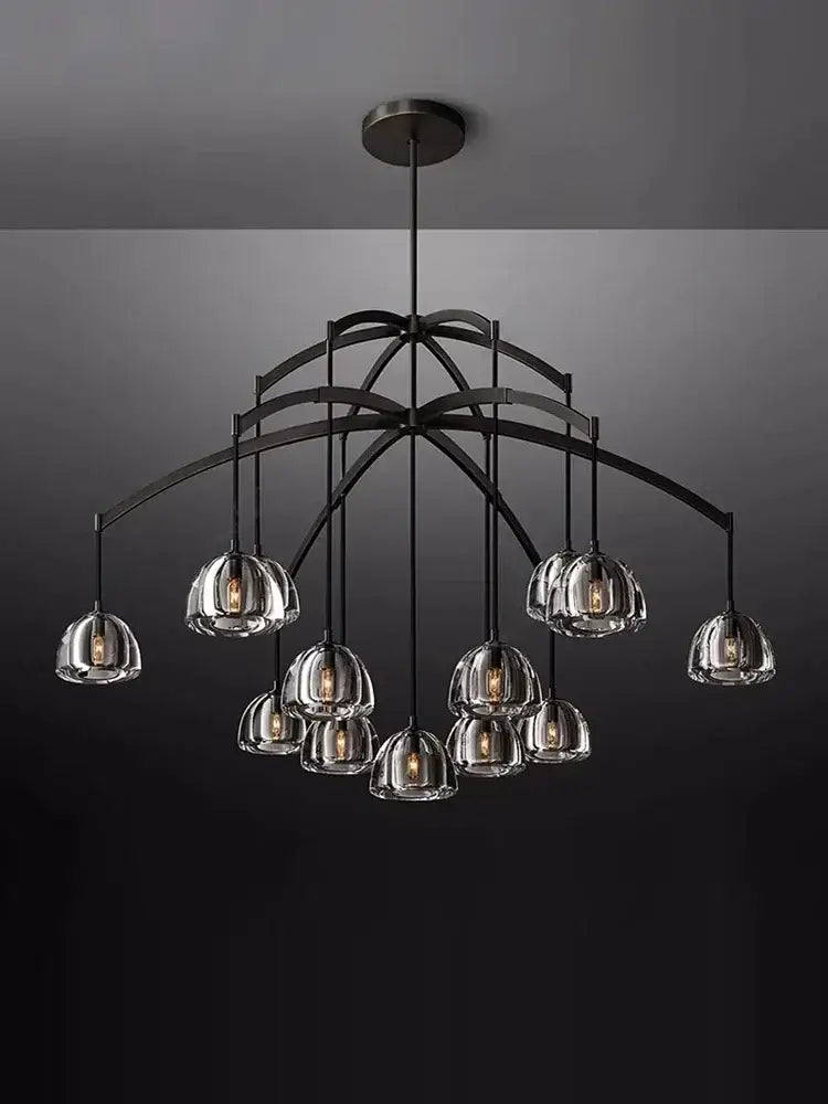 Black Brass Crystal Chandelier 13-Head D152cm
