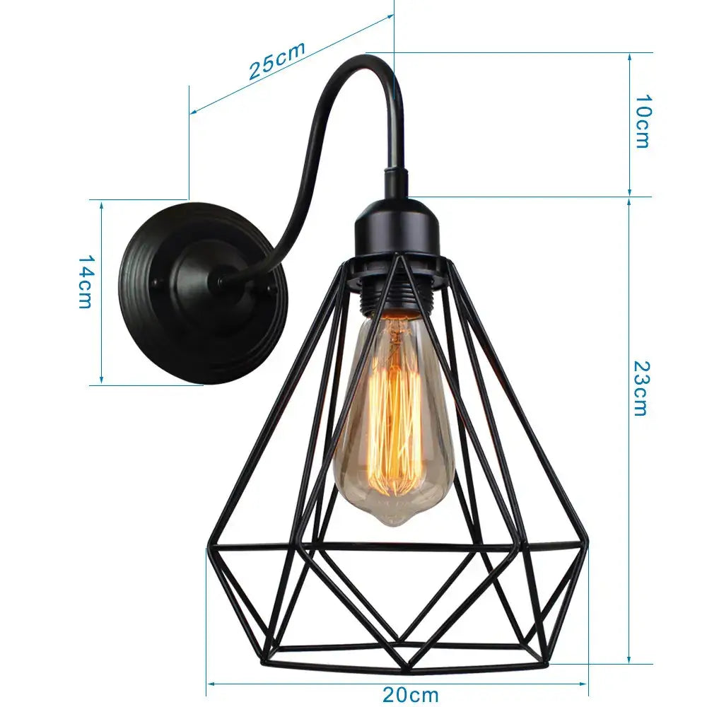 Black Cage Wall Sconce